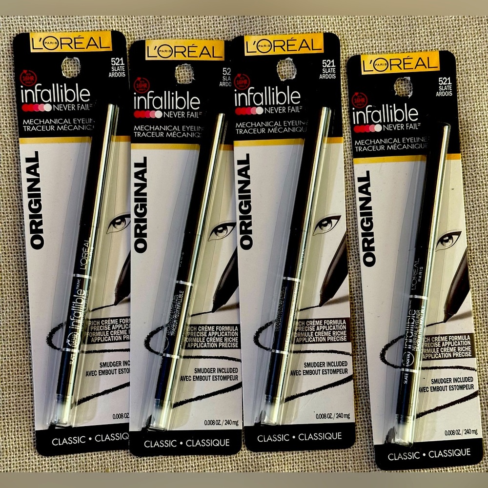 (4) L'Oreal Paris Infallible Mechanical Eyeliner - 521 Slate - 0.008 oz Sealed